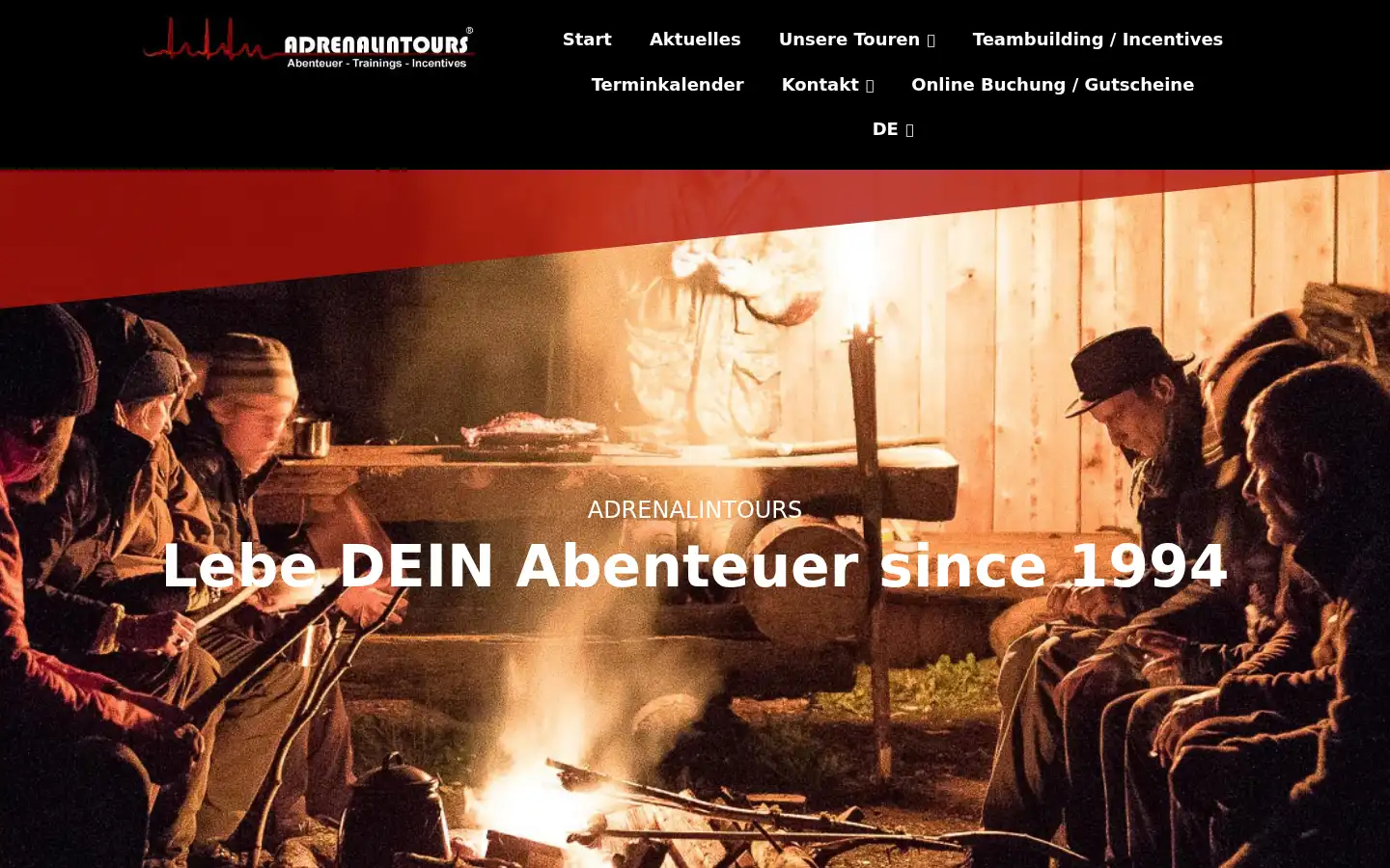 Screenshot of adrenalintours.de