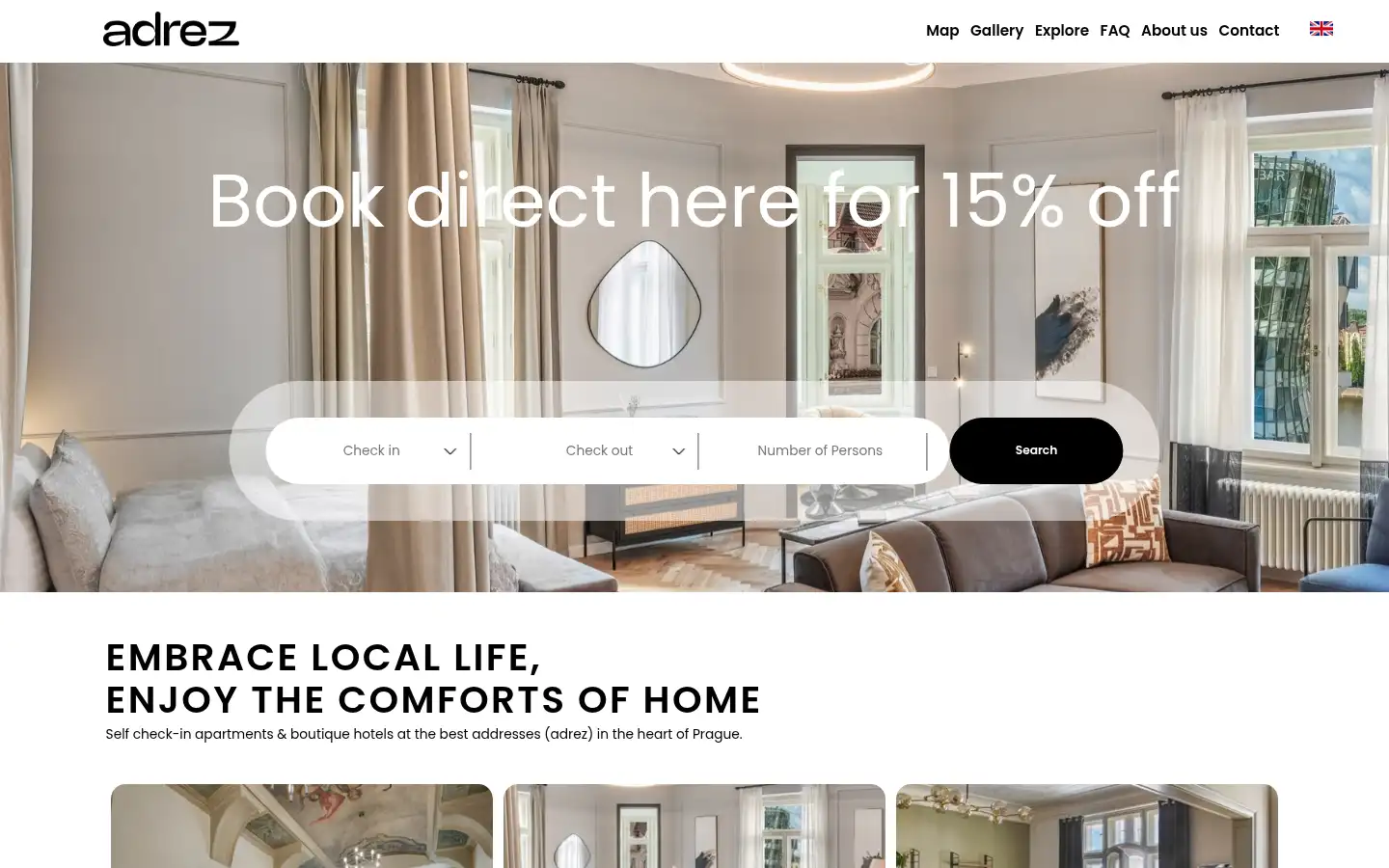 Screenshot of adrezliving.com