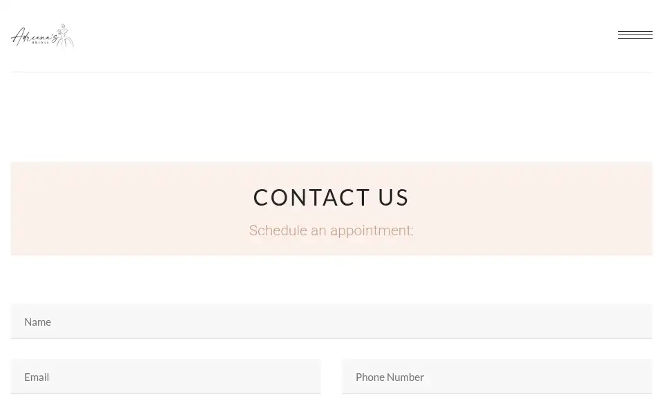 Screenshot of adrianasbridal.com