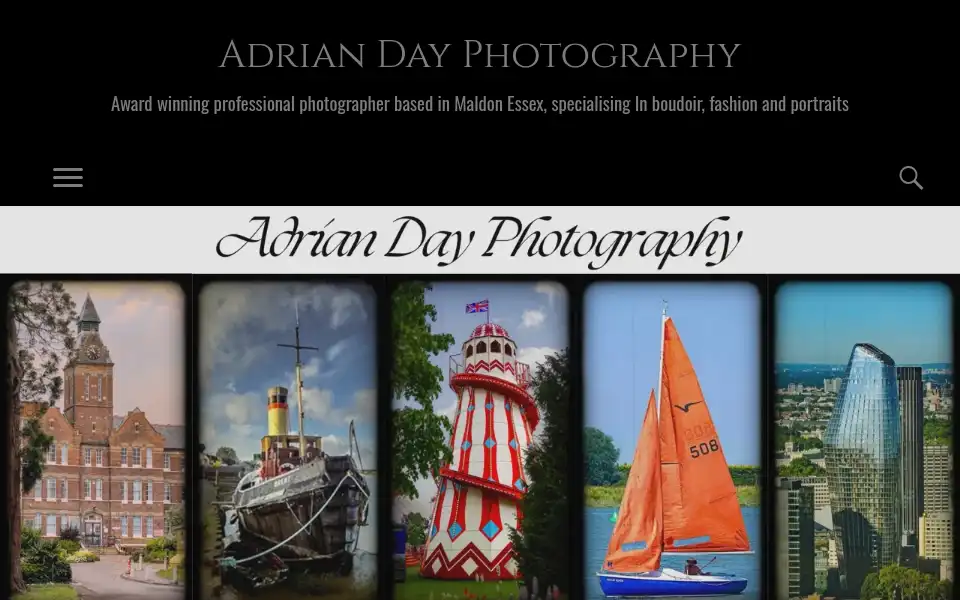 Screenshot of adriandayphotography.com