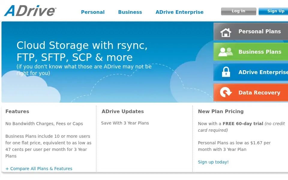 Screenshot of adrive.com