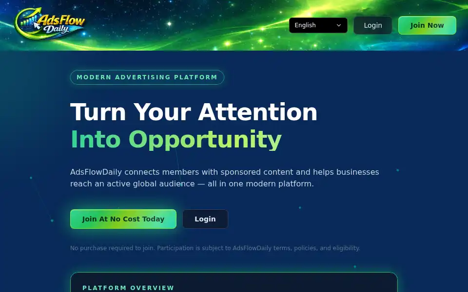 Screenshot of adsflowdaily.com