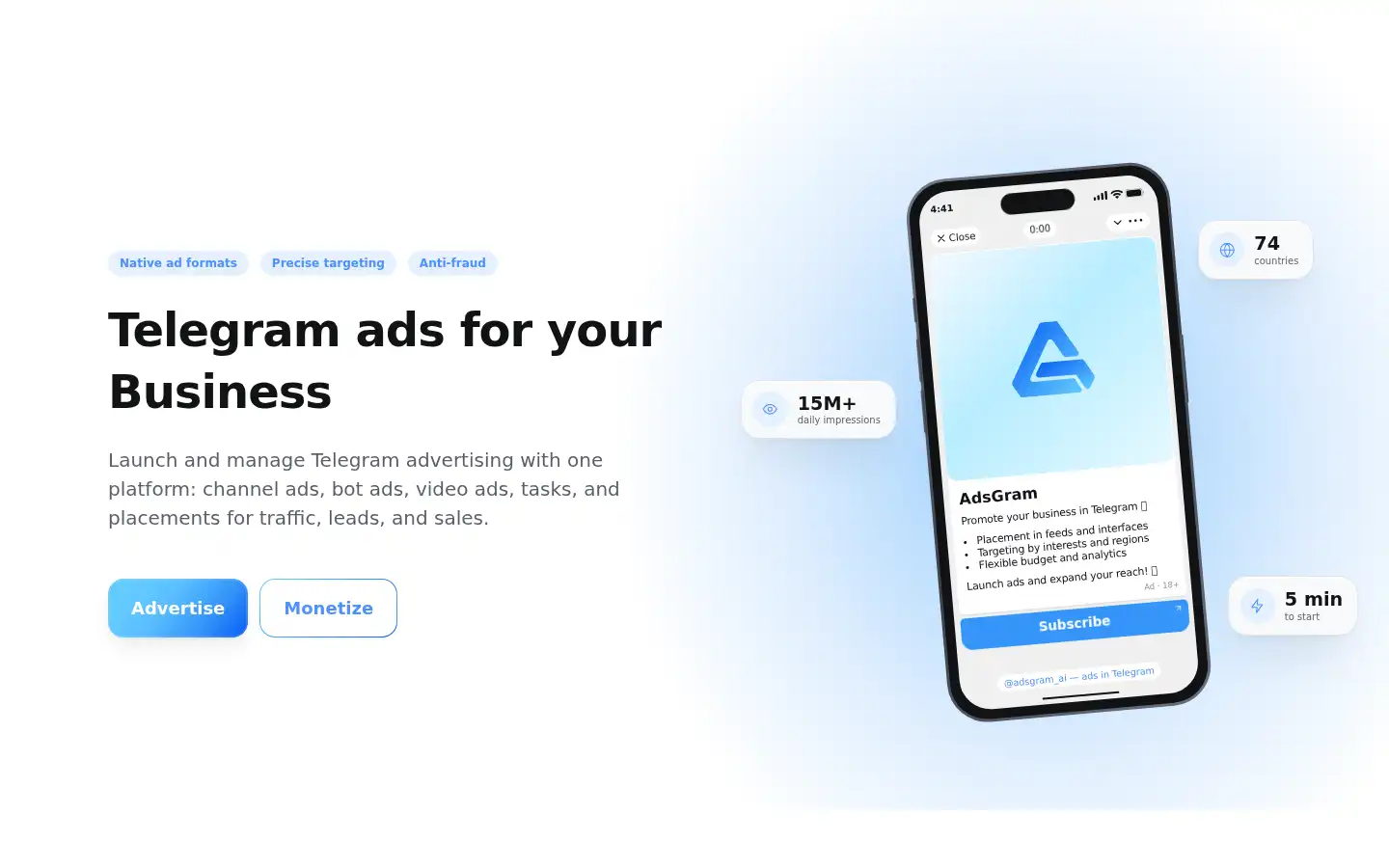 Screenshot of adsgram.ai