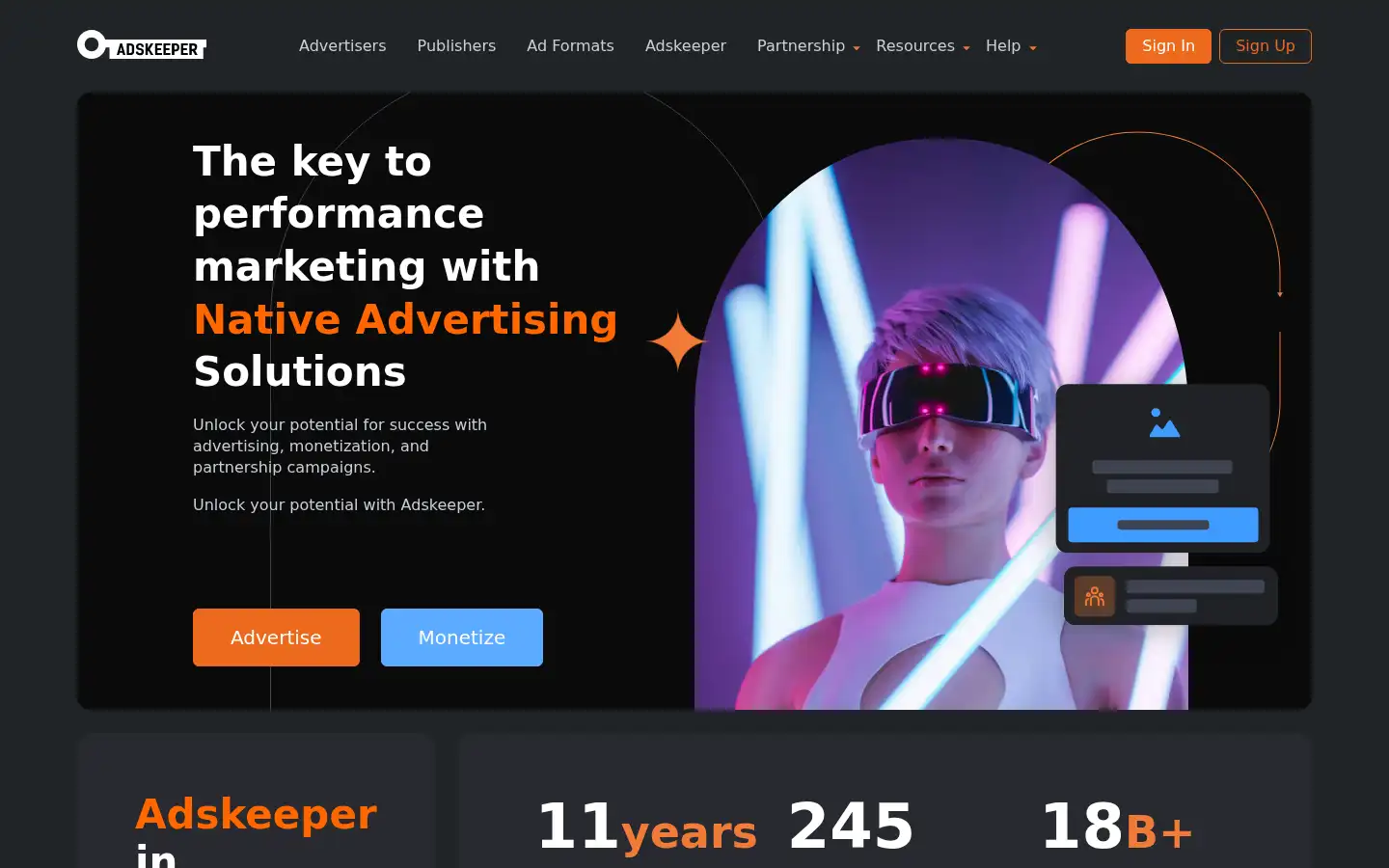 Screenshot of adskeeper.com