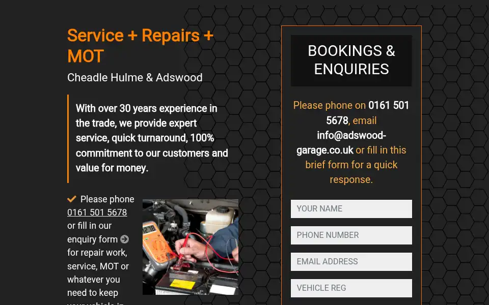 Screenshot of adswood-garage.co.uk