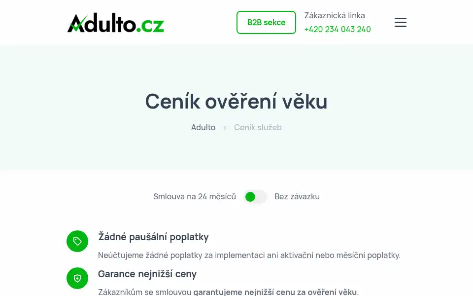 Screenshot of adulto.cz
