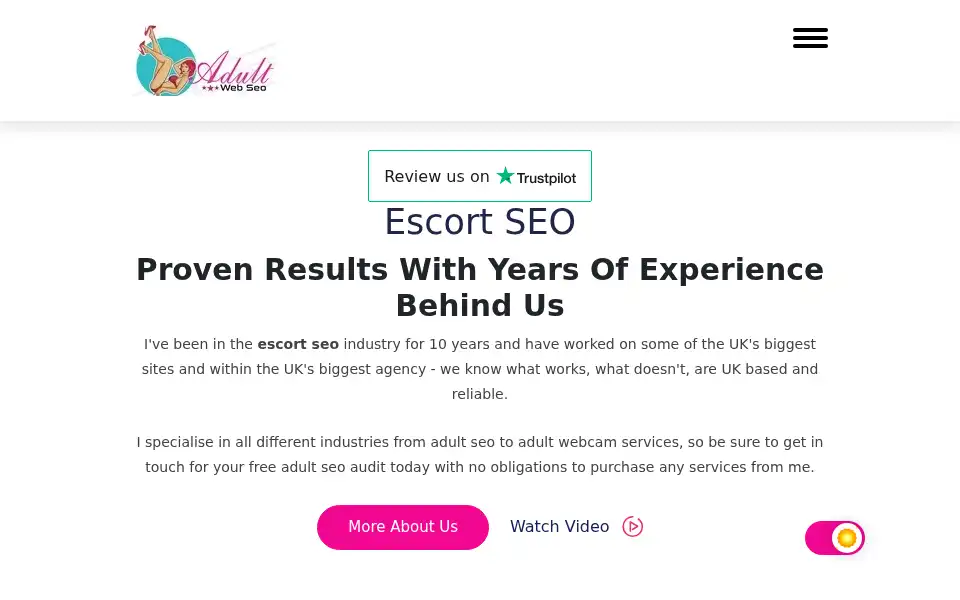 Screenshot of adultwebseo.com
