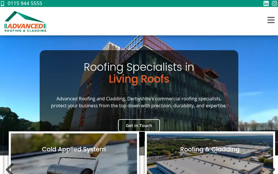 Screenshot of advanced-roofing.co.uk