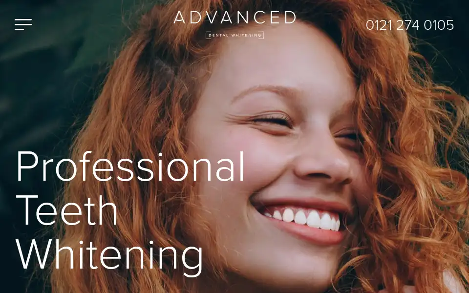 Screenshot of advanceddentalwhitening.co.uk