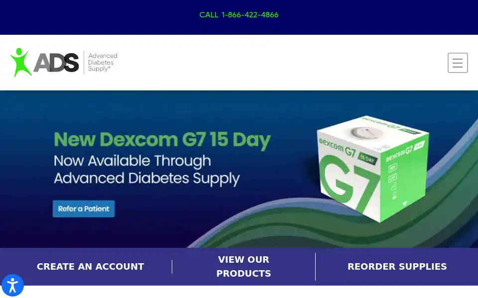 Screenshot of advanceddiabetessupply.com