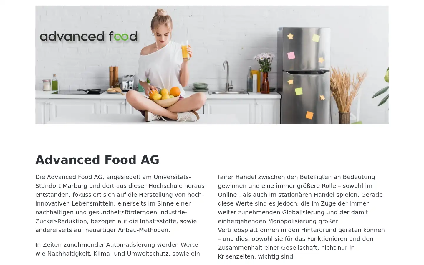 Screenshot of advancedfood.de