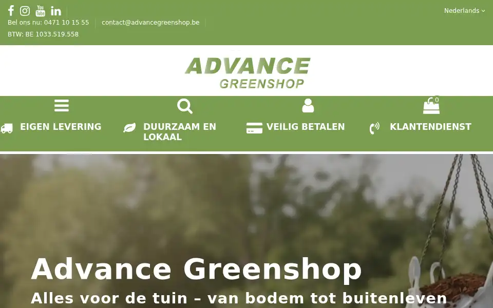 Screenshot of advancegreenshop.be