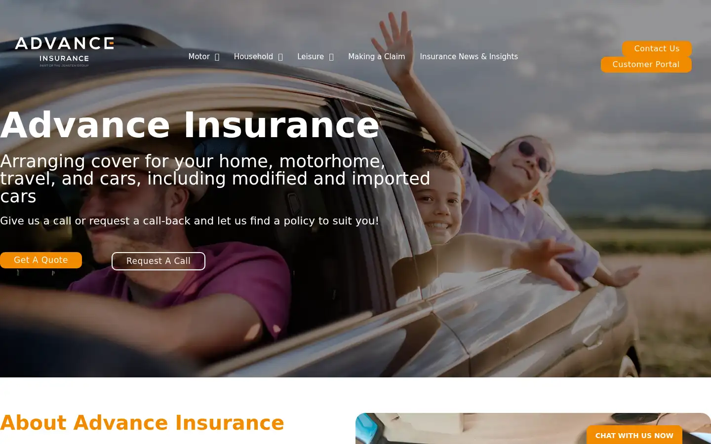 Screenshot of advanceinsurance.co.uk