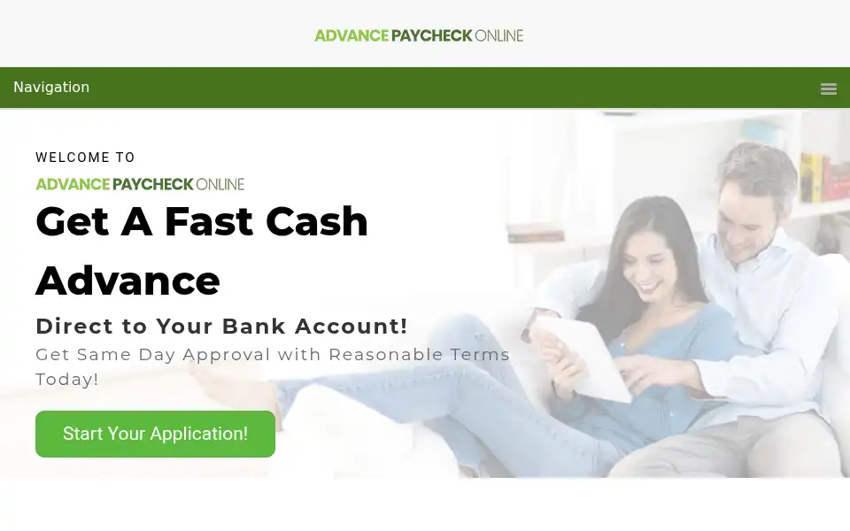 Screenshot of advancepaycheckonline.com