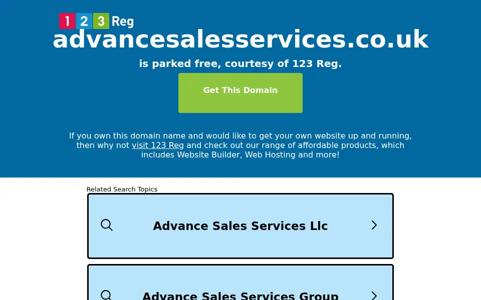 Screenshot of advancesalesservices.co.uk