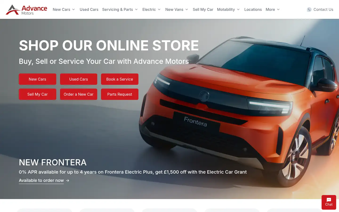 Screenshot of advancevauxhall.co.uk