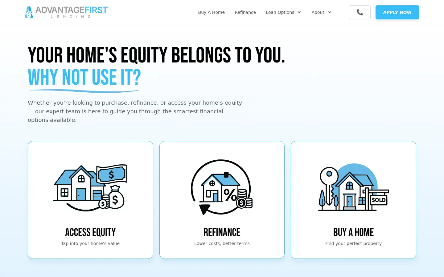 Screenshot of advantage1st.com
