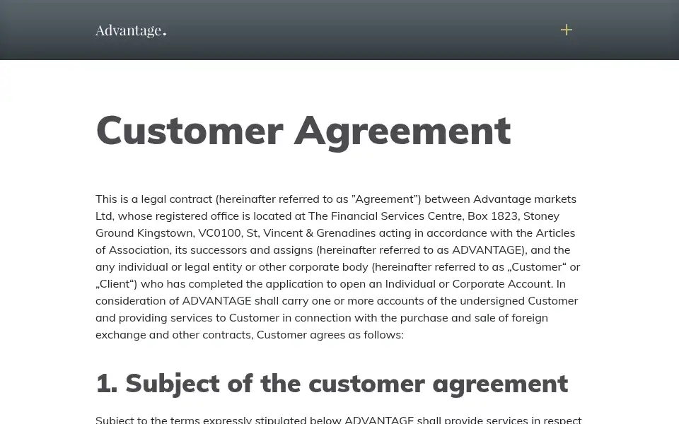 Screenshot of advantfx.com