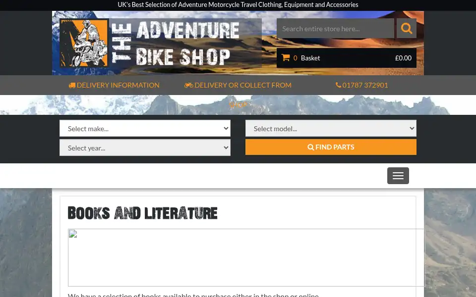 Screenshot of adventurebikeshop.co.uk