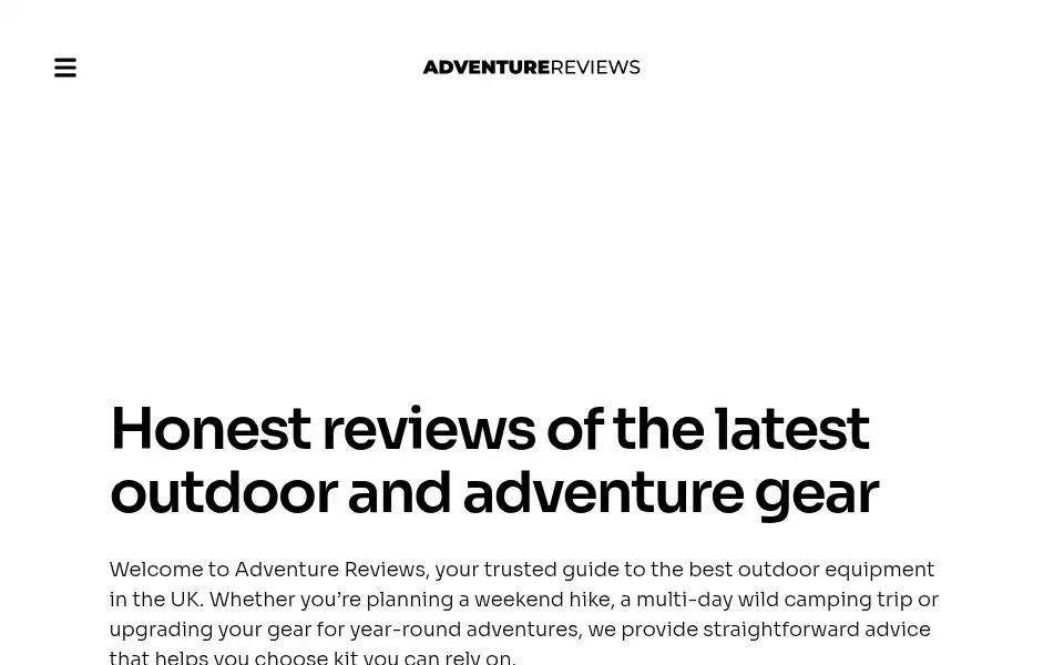 Screenshot of adventurereviews.co.uk