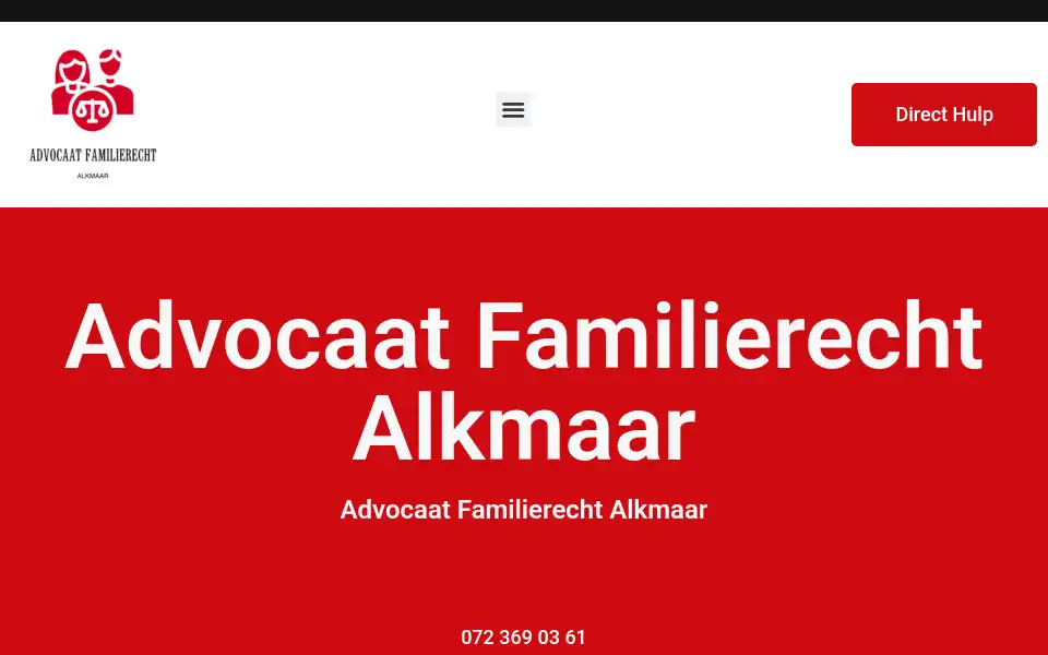 Screenshot of advocaatfamilierechtalkmaar.com