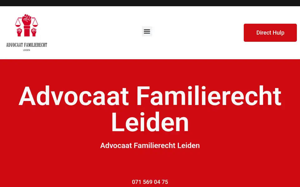 Screenshot of advocaatfamilierechtleiden.com