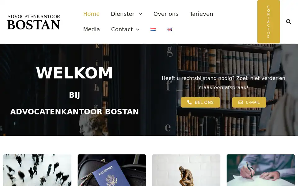 Screenshot of advocatenkantoorbostan.nl