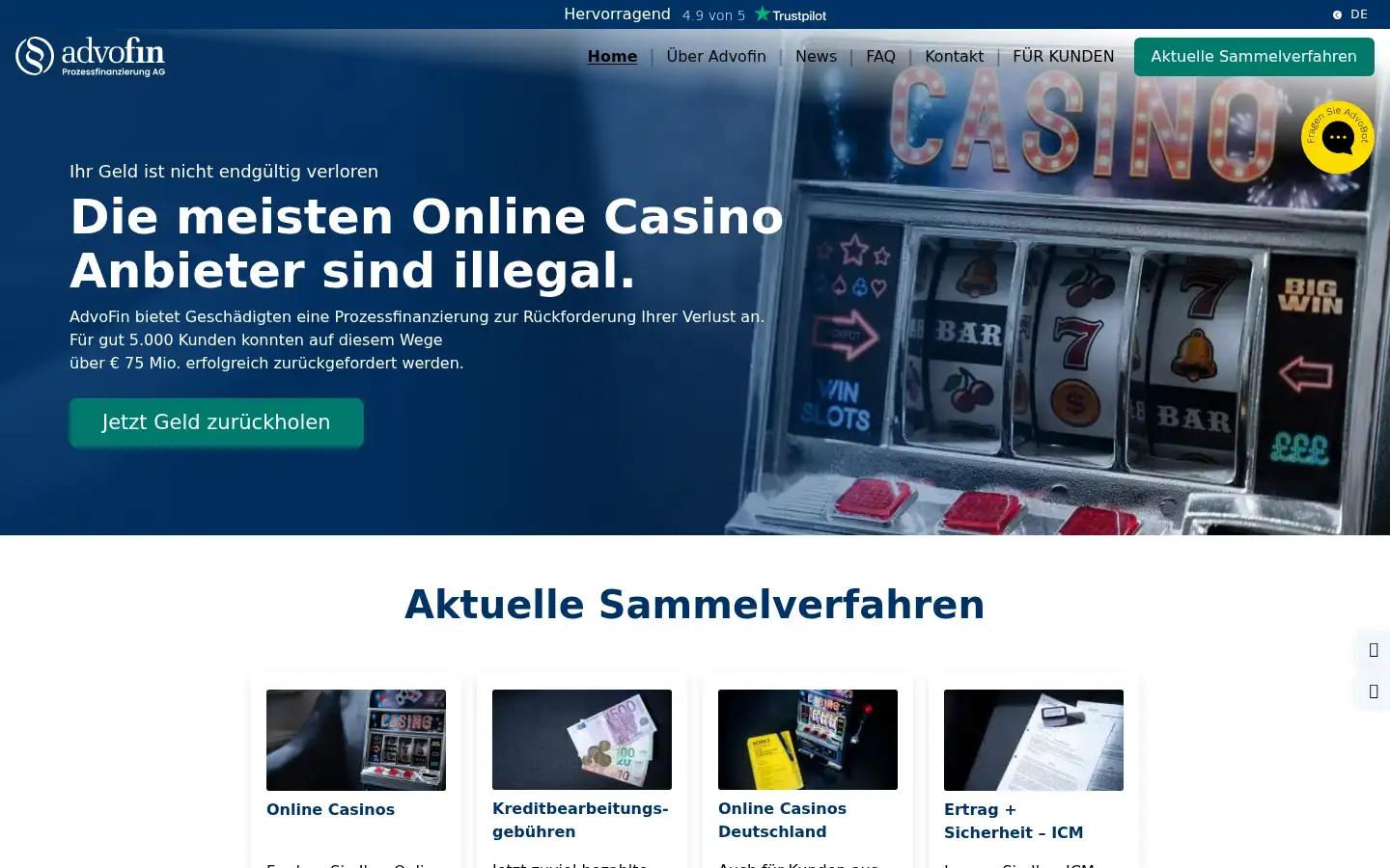 Screenshot of advofin.at