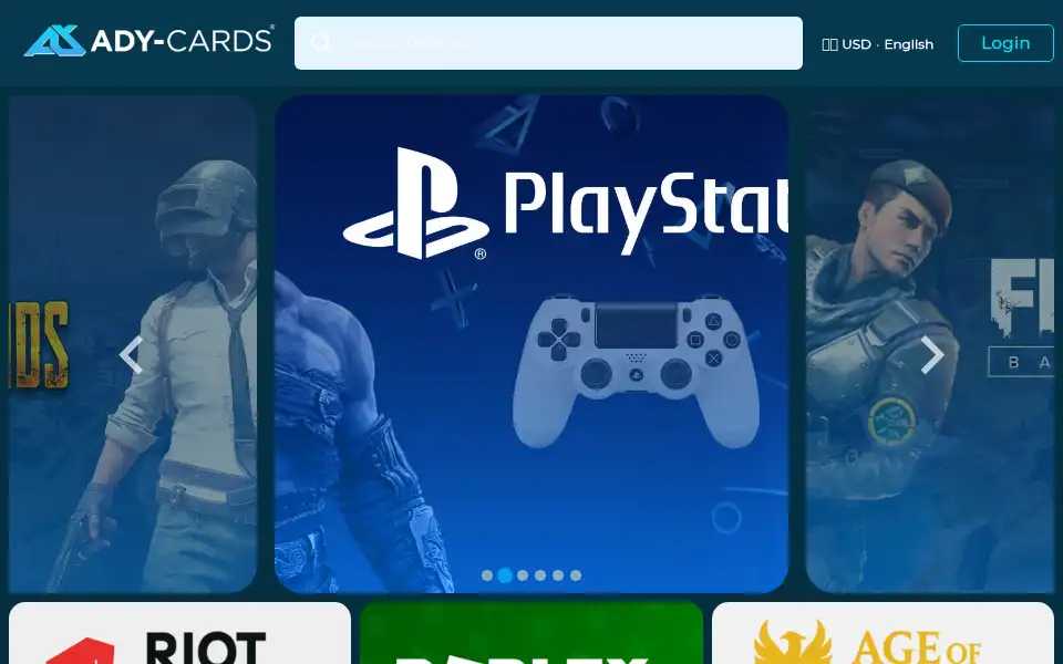 Screenshot of adycards.com