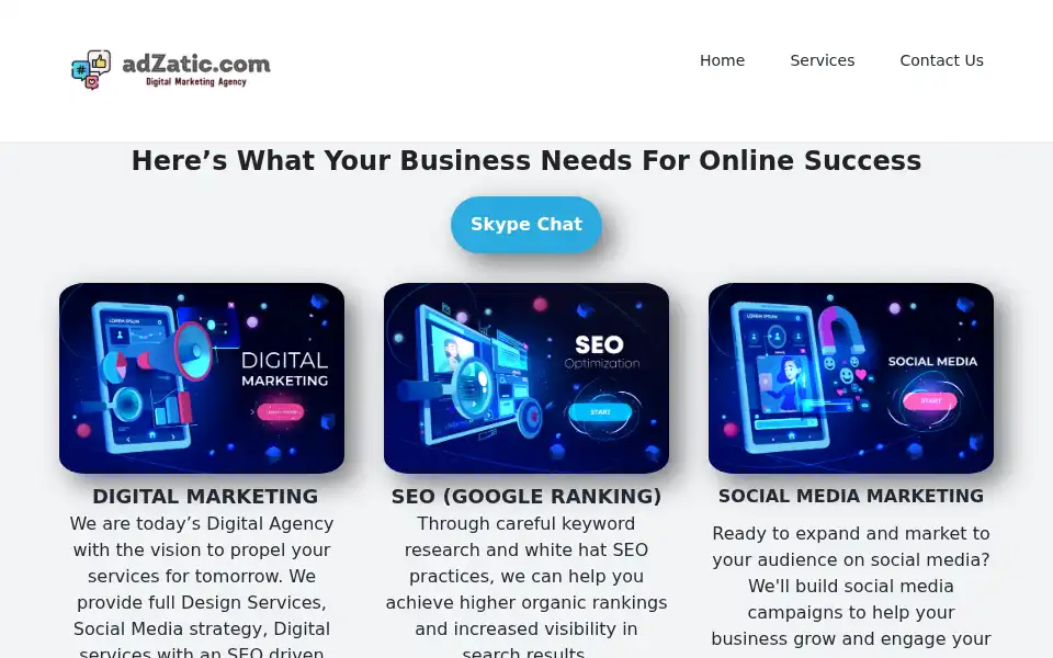 Screenshot of adzatic.com