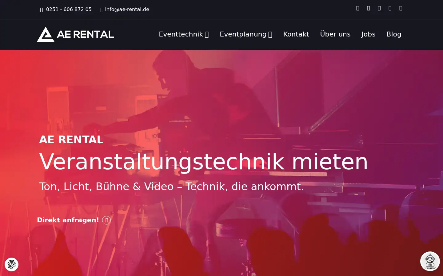 Screenshot of ae-rental.de