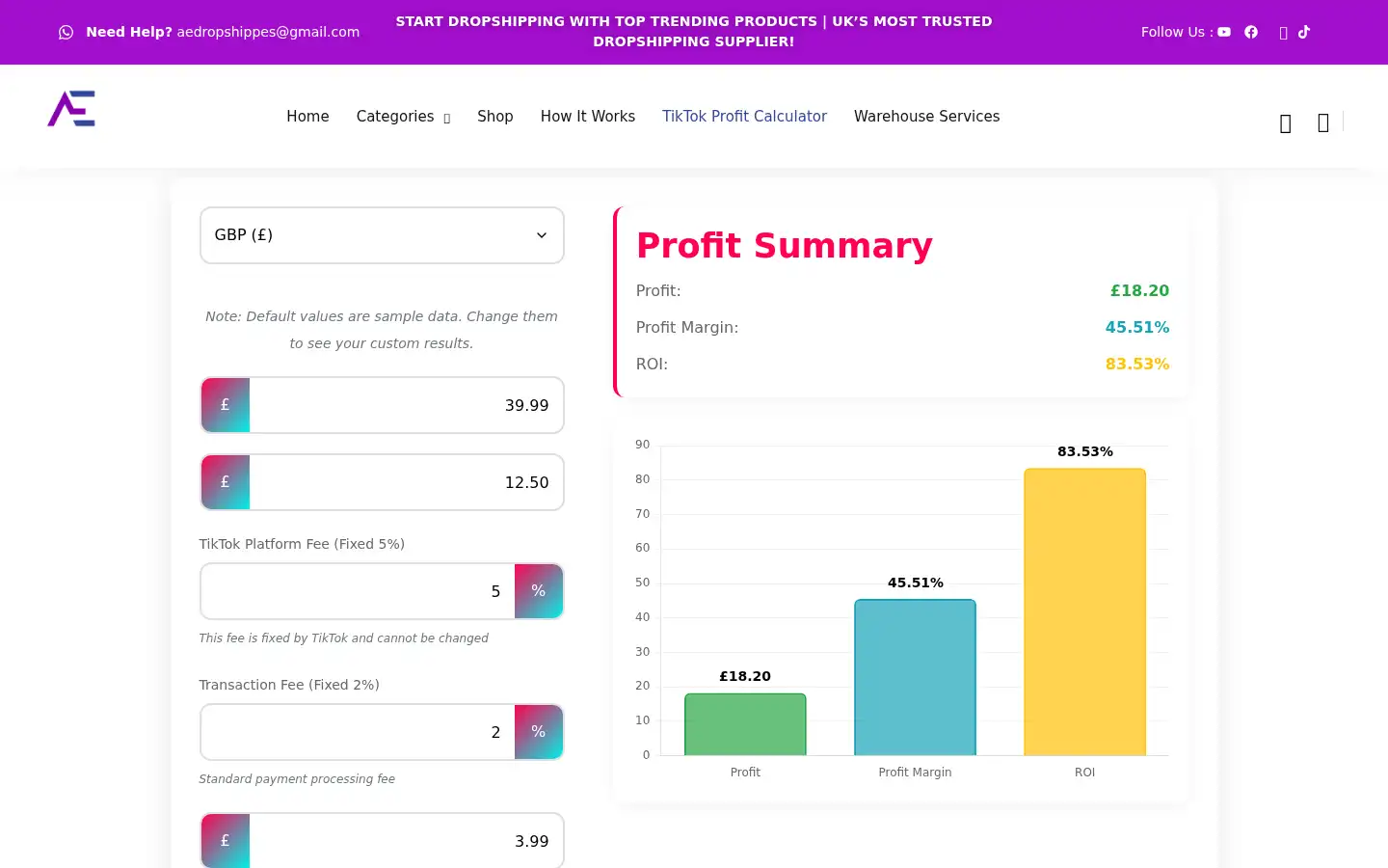 Screenshot of aedropshippes.com