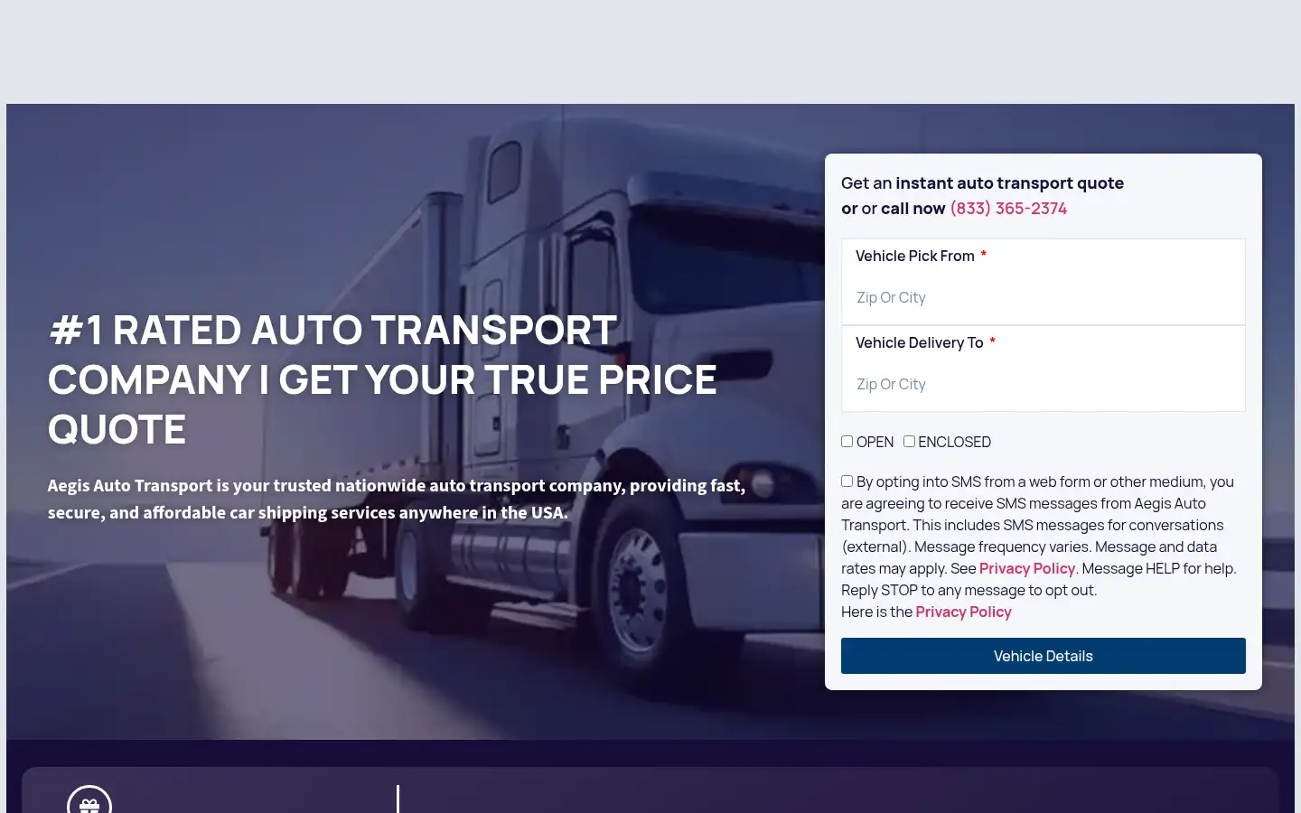 Screenshot of aegisautotransport.services