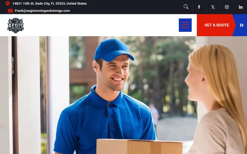 Screenshot of aegismovingandstorage.com