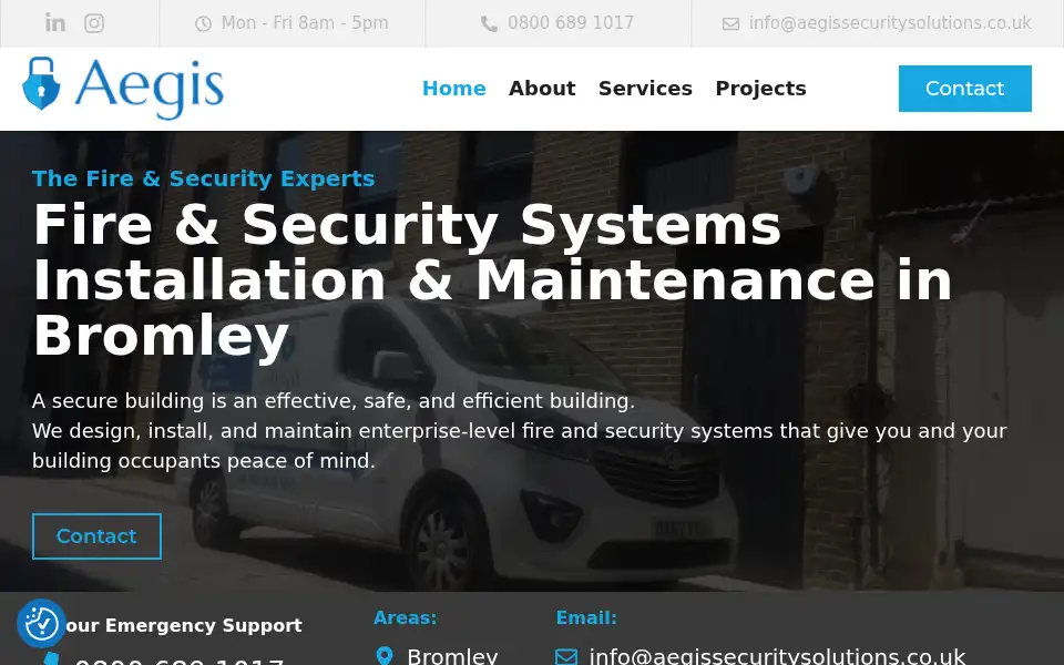 Screenshot of aegissecuritysolutions.co.uk