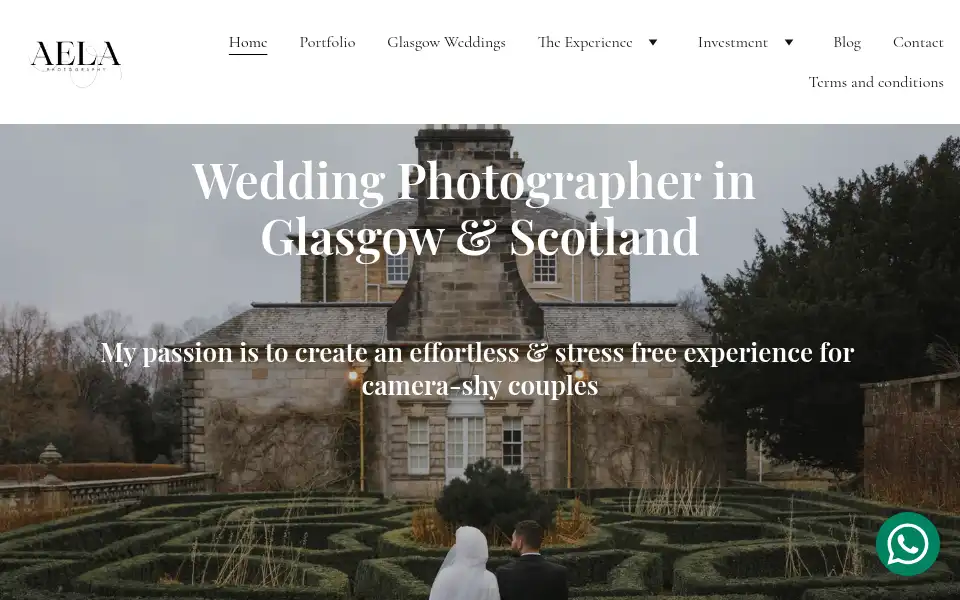 Screenshot of aelaphotography.co.uk