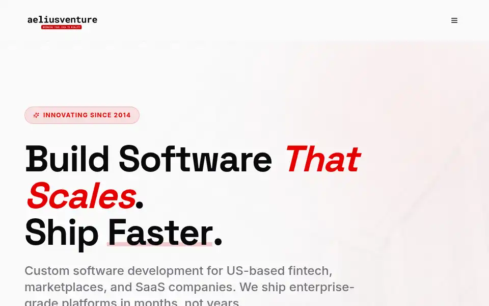 Screenshot of aeliusventure.com
