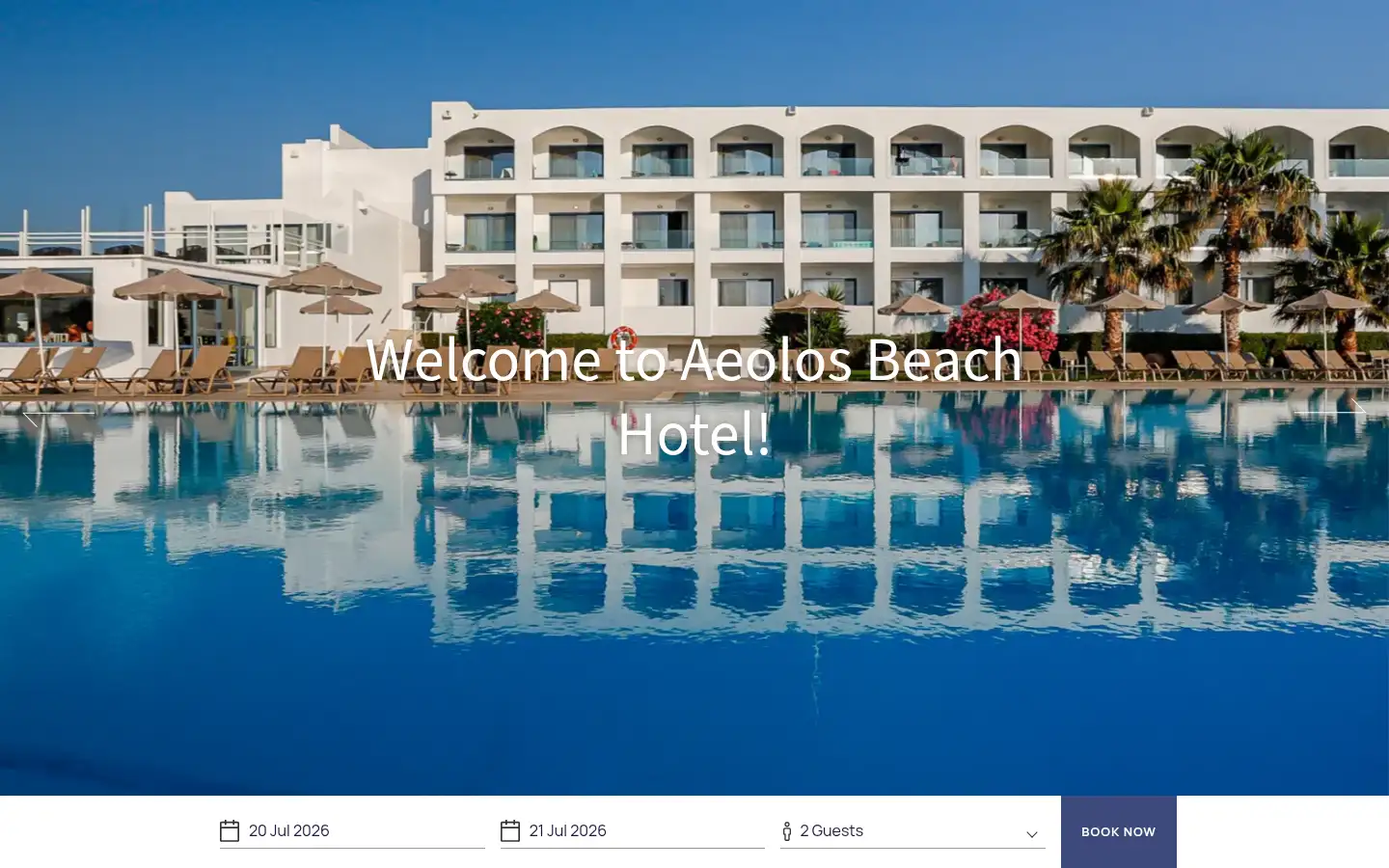 Screenshot of aeolosbeach.com