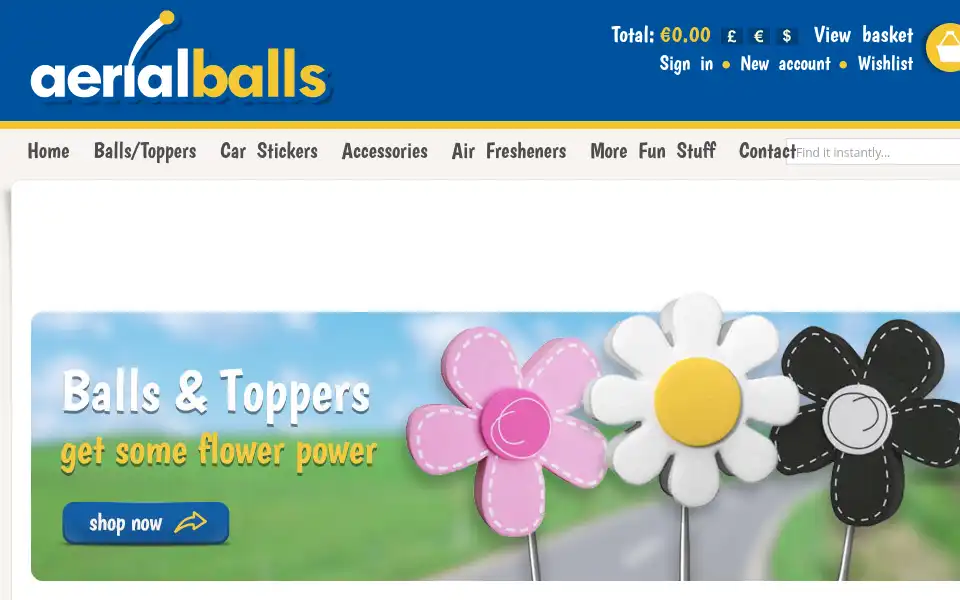 Screenshot of aerialballs.com