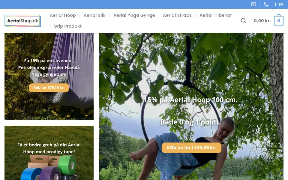 Screenshot of aerialshop.dk