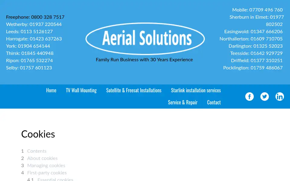 Screenshot of aerialsolutionstv.com