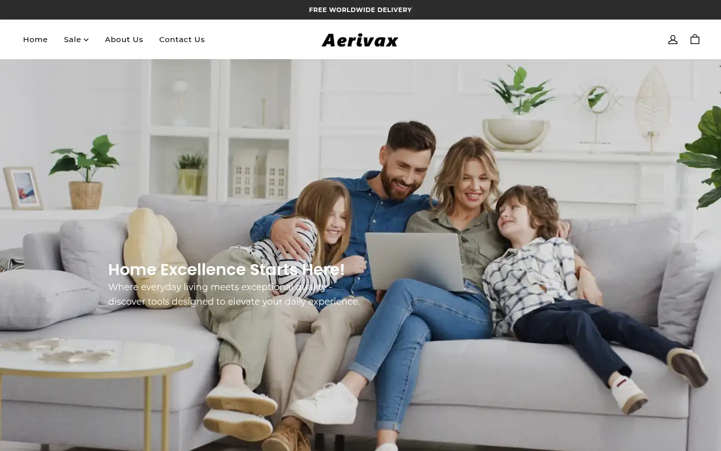 Screenshot of aerivaxhome.com