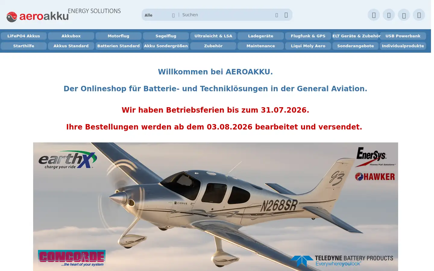 Screenshot of aeroakku.com