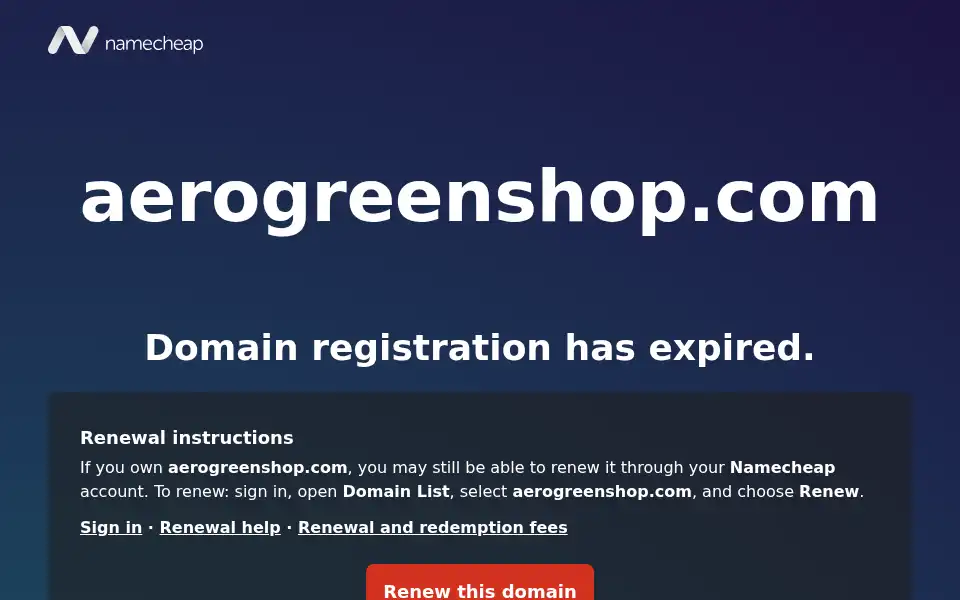 Screenshot of aerogreenshop.com