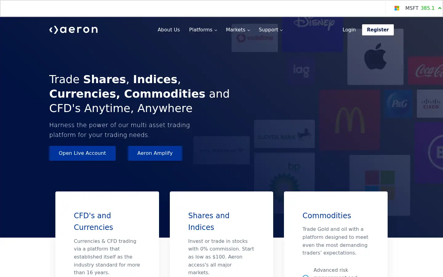 Screenshot of aeronmarkets.com