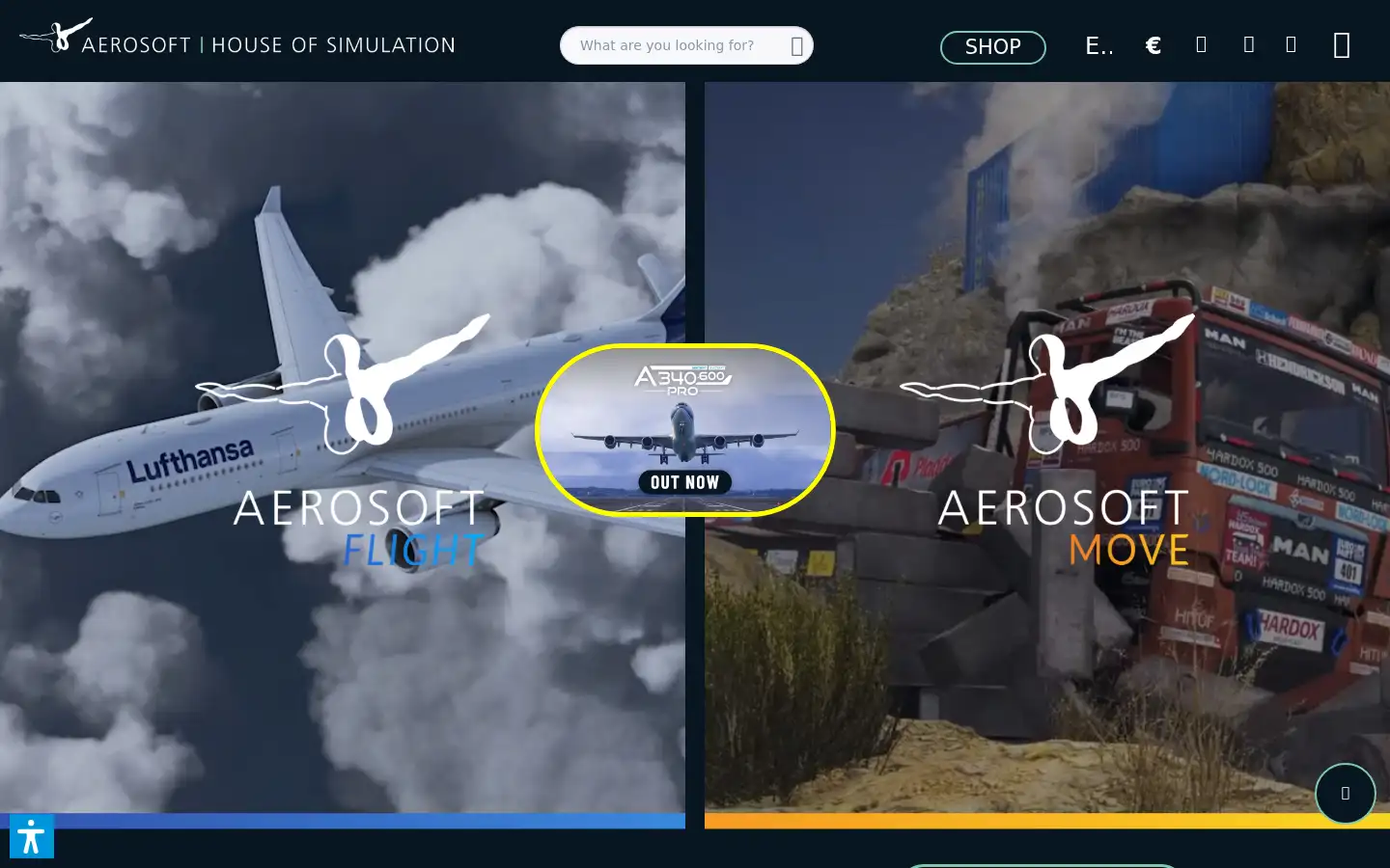 Screenshot of aerosoft.com