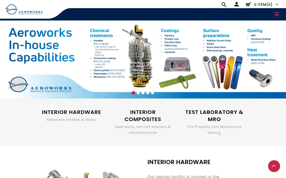 Screenshot of aeroworks.nl