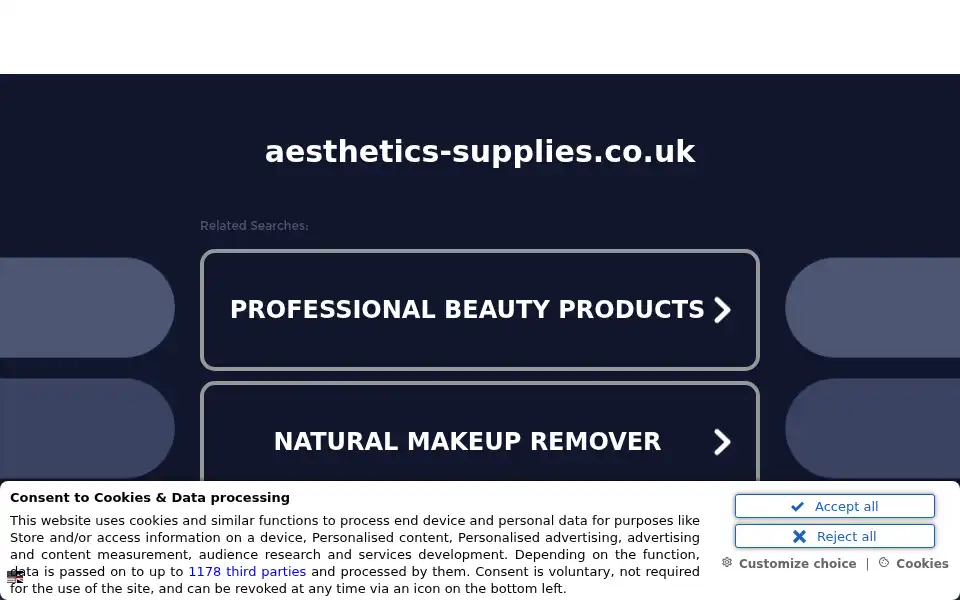 Screenshot of aesthetics-supplies.co.uk