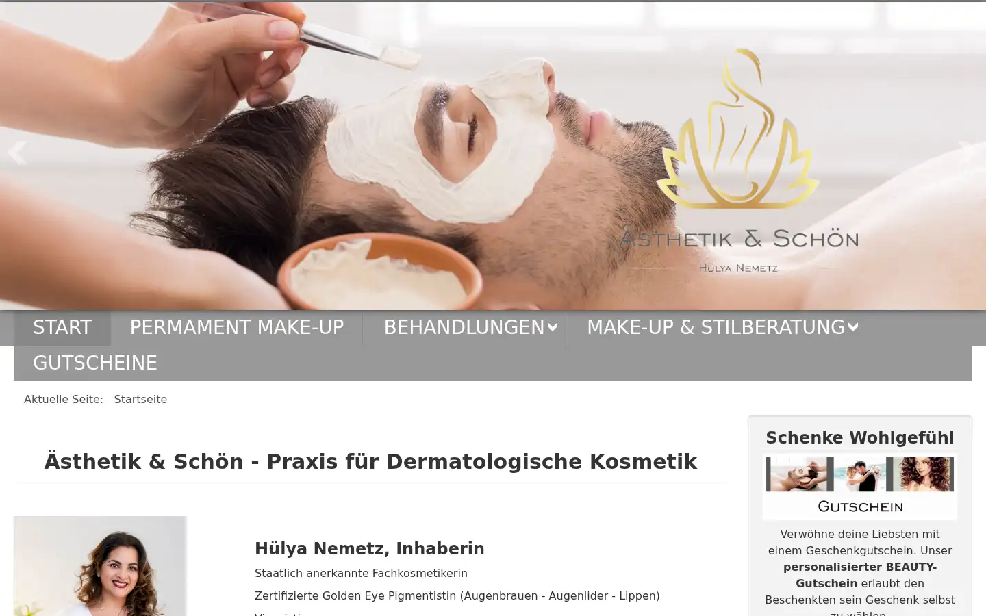 Screenshot of aesthetik-schoen.de