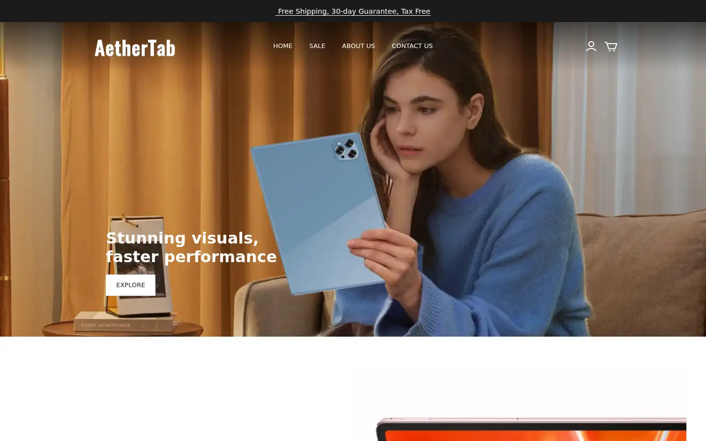 Screenshot of aethertab.co.uk